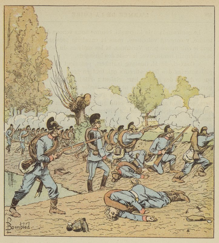 Die Deutschen greifen den Park der Dames-Blanches an von after Louis Charles Bombled