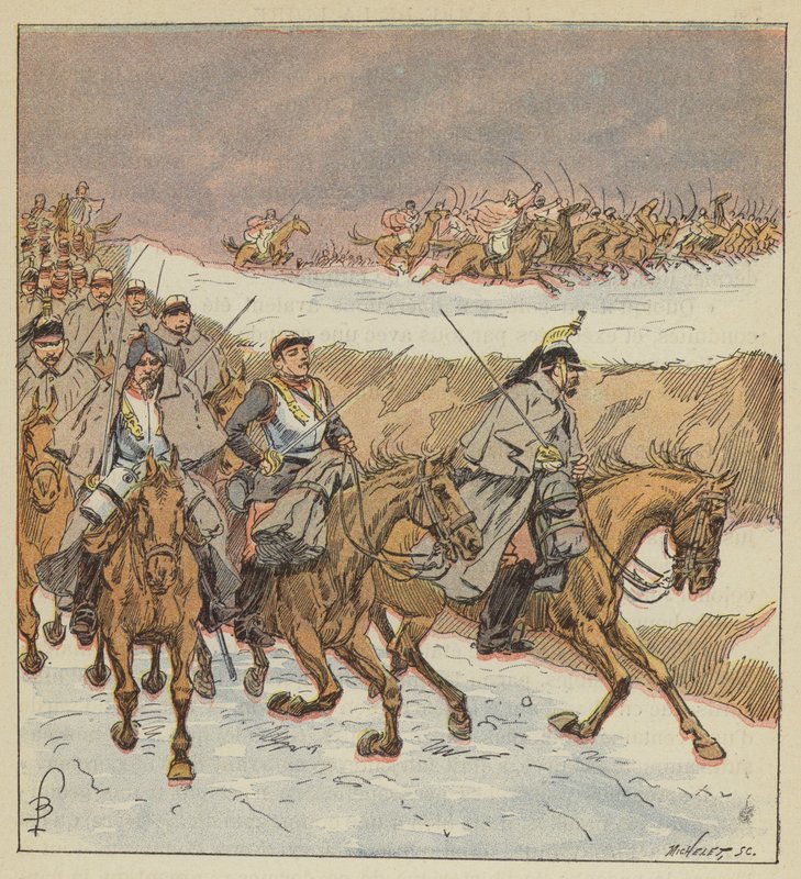 Die Araber von Oberst Goursaud befreien durch einen brillanten Angriff das 3. Kürassierregiment von after Louis Charles Bombled