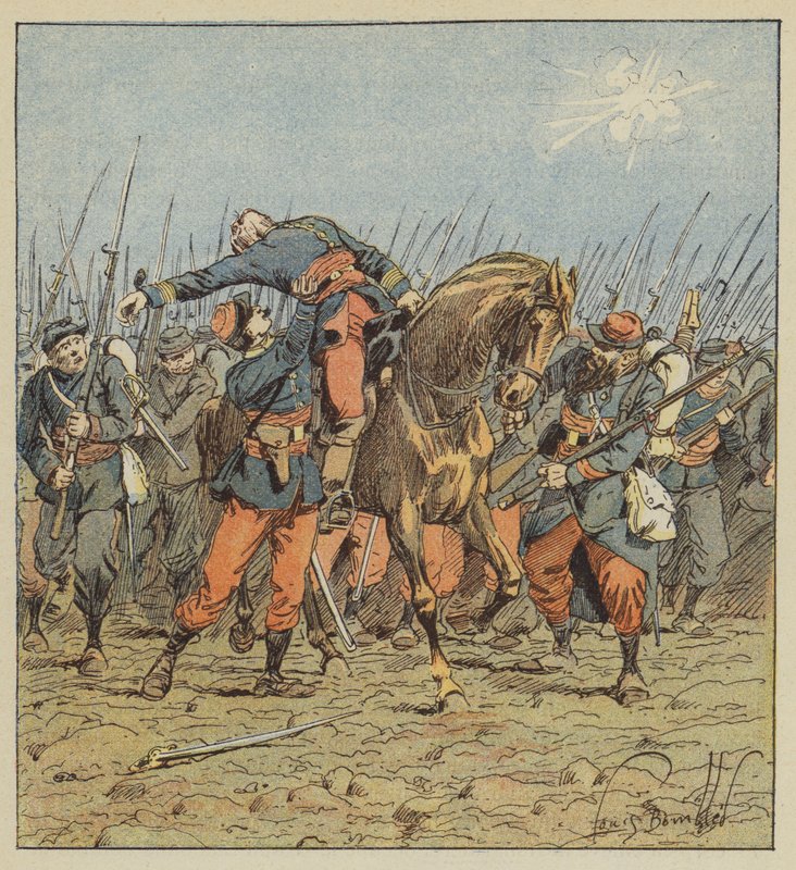 Tod des Obersts de Fonlongue von after Louis Charles Bombled