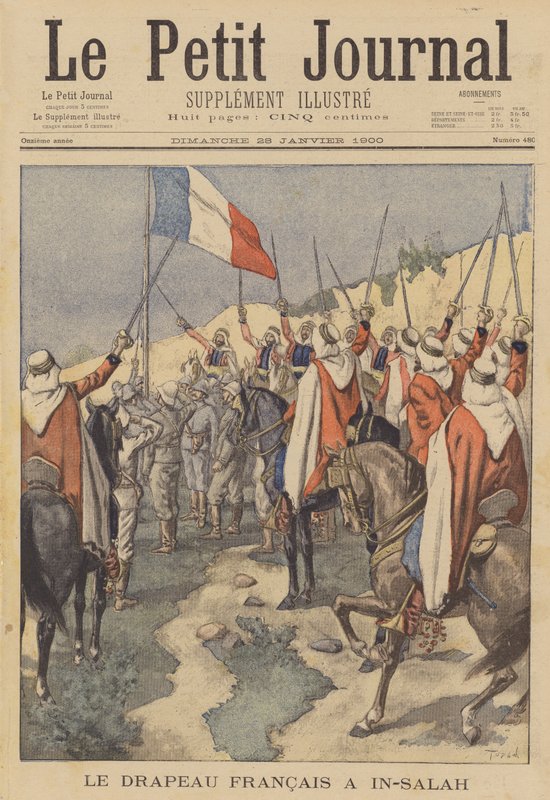 Die französische Flagge gehisst in In Salah, Algerien von after Oswaldo Tofani