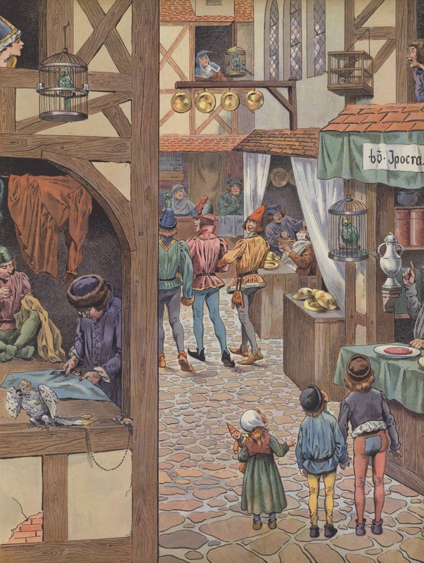 Pariser mit Käfigvögeln von pseudonym for Onfray de Breville Jacques Job