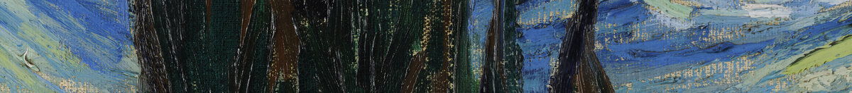 Sternennacht (Vincent van Gogh), Detail: Dunkle Zypresse