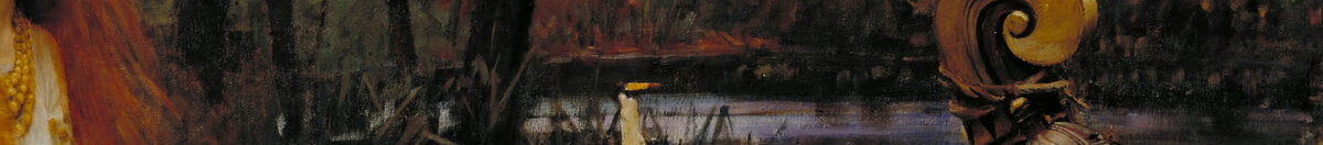 Die Lady von Shalott (John William Waterhouse), Detail: Bugvolute mit Laterne