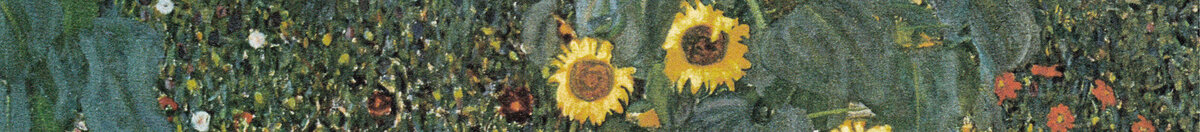 Bauerngarten mit Sonnenblumen (Gustav Klimt), Detail: Sonnenblumenkronen oben