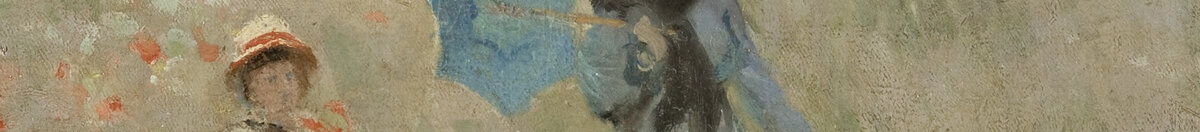 Wilder Mohn bei Argenteuil (Claude Monet), Detail: Frau mit Sonnenschirm und Kind