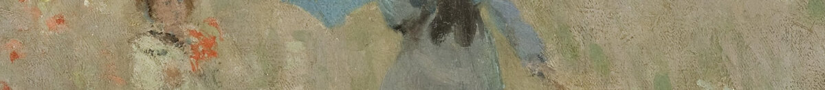 Wilder Mohn bei Argenteuil (Claude Monet), Detail: Frau mit blauem Sonnenschirm