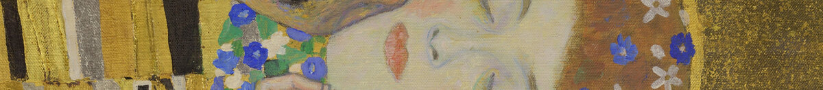 Der Kuss (Gustav Klimt), Detail: Gesichter des Kusses