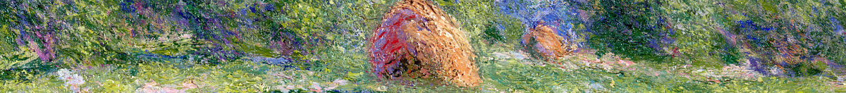Frühlingswirkung, Giverny, 1890 (Claude Monet), Detail: Heuhaufen in der Wiese
