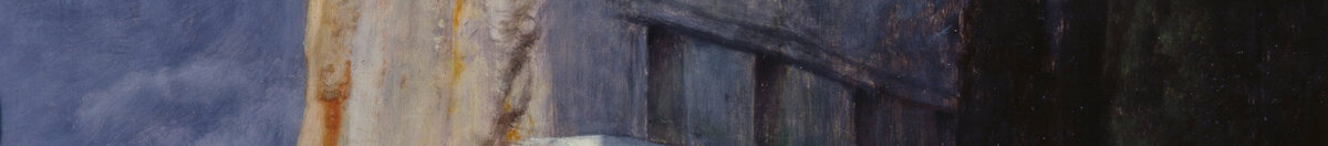 Die Toteninsel (Arnold Böcklin), Detail: Felswand mit Grabkammern