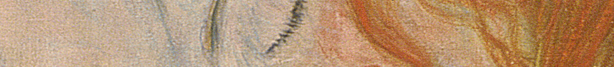 Danaë (Gustav Klimt), Detail: Schlafendes Gesicht mit rotem Haar