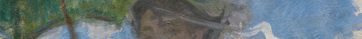 Frau mit Sonnenschirm (Claude Monet), Detail: Gesicht mit Hut und Schleier