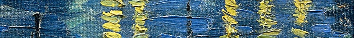 Sternennacht über der Rhône (Vincent van Gogh), Detail: Gaslichter spiegeln sich im Fluss