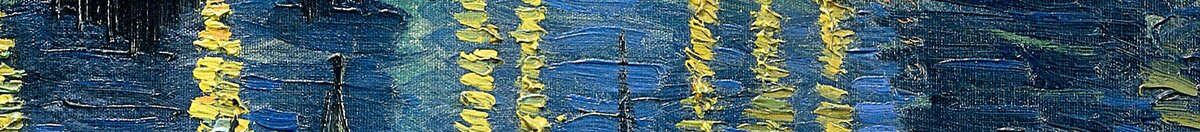 Sternennacht über der Rhône (Vincent van Gogh), Detail: Gaslichter im Wasser