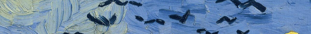 Weizenfeld mit Krähen (Vincent van Gogh), Detail: Krähenschwarm über dem Feld