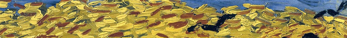 Weizenfeld mit Krähen (Vincent van Gogh), Detail: Krähen über goldenen Ähren