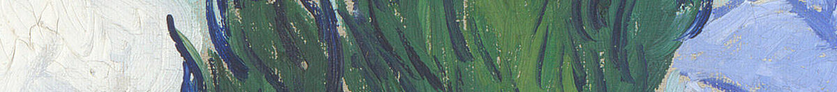 Weizenfeld mit Zypressen (Vincent van Gogh), Detail: Zypresse vor Wolkenhimmel