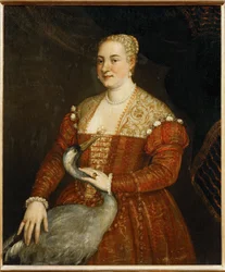 Porträt einer Dame mit Reiher