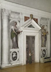 Ansicht des kreuzförmigen Raums (sala a crociera), um 1561 (Fresko)
