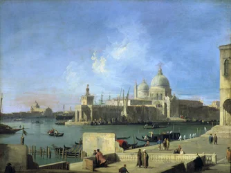 Blick auf die Salute vom Eingang des Canal Grande, Venedig