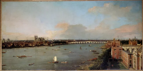 Ansicht von London und der Themse im 18. Jahrhundert. Gemälde von Antonio Canal, bekannt als Canaletto (1697-1768), 18. Jahrhundert - Lobkowicz-Sammlungen, Palais Lobkowicz, Prag - Maße: Höhe 118 cm (46.5 in), Breite 238 cm (93.7 in)