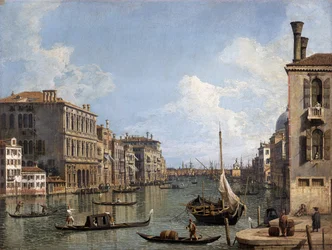 Blick auf den Canal Grande in Richtung Punta della Dogana vom Campo San Vio