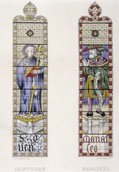 Glasfenster darstellend St. Ouen und Manassès, Kirche St. Ouen de Rouen