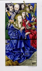 Die Jungfrau umgeben von den Aposteln - Reproduktion eines Glasfensters der St. Vincent de Rouen Kirche