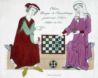 Othon, Markgraf von Brandenburg, spielt Schach - Deutschland 13. Jahrhundert