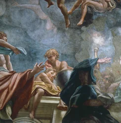 Figur eines Apostels, Detail der Fresken der Kuppel des Doms von Parma