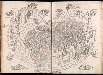 Claudii Ptholemaei Alexandrini Buch der Geographie mit Karten und universeller Figur und mit der Hinzufügung von Orten, die von den Neueren gefunden wurden, sorgfältig korrigiert und gedruckt