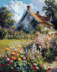 Garten eines alten Hauses, nostalgisches osteuropäisches Haus