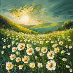 Impressionistisches Gemälde Frühlingslandschaft