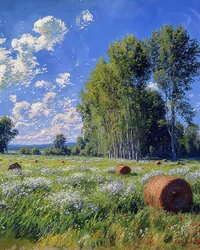 Weizenfeld und Blumen im Frühling