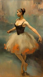 Ölgemälde Balletttänzerin im Edgar Degas Stil