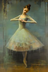 Ölgemälde einer Ballerina im Edgar Degas Stil