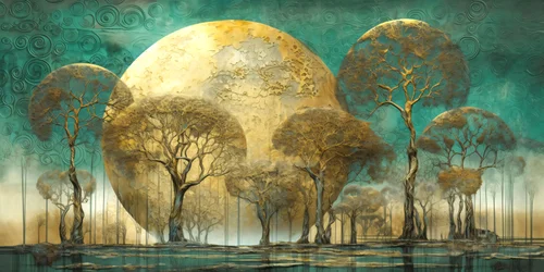 Baumlandschaft Surrealistisches Abstrakt in Sanften Tönen