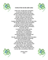 Gottes Erbe ist die edle Liebe für alle Menschen dieser Welt