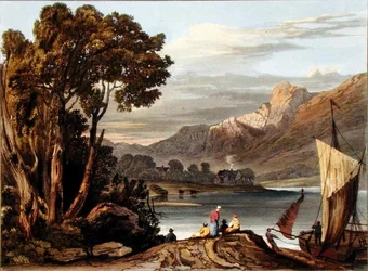 Das neue Wehr. Blick flussaufwärts, Platte 11 aus Beschreibung des Flusses Wye, graviert von Theodore Henry Fielding, 1818