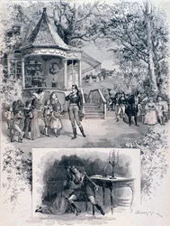 Szene aus der Oper Werther, nach der Aufführung im Internationalen Teatro Lirico in Mailand