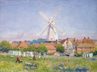 Frauen beim Wäscheaufhängen, Cranbrook Mill, Kent