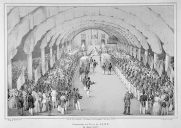 Krönung von General Faustin Soulouque (ca. 1785-1867) zum Kaiser von Haiti, 18. April 1852, aus „Kaiserliches Album von Haiti“, gestochen von Severyn, veröffentlicht in New York, 1852