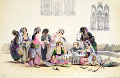 Innenansicht eines Harems in Kairo