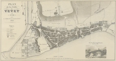 Plan der Stadt Vevey im Jahr 1726