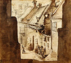 Blick von den Wällen in eine Gasse