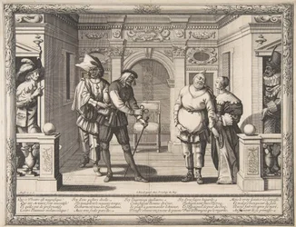 Schauspieler im Hotel de Bourgogne, ca. 1633-34
