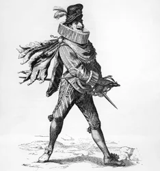 Porträt von Silvio Fiorillo (17. Jahrhundert), italienischer Schauspieler der Commedia dell