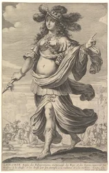 Zenobia, eine Illustration aus Pierre Le Moynes La Gallerie des femmes fortes, ca. 1647