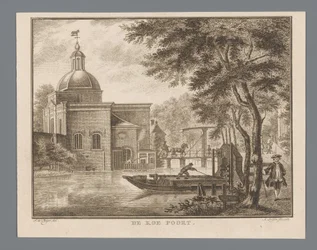 Gezicht op de Koepoort te Leiden