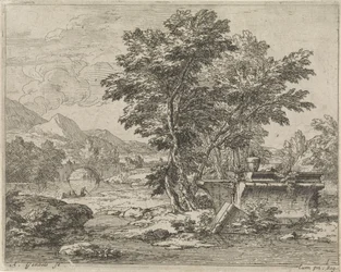 Landschaft mit klassischer Ruine