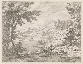 Flusslandschaft mit einem Weg